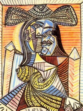  38 - Woman Sitting 5 1938 cubist Pablo Picasso
